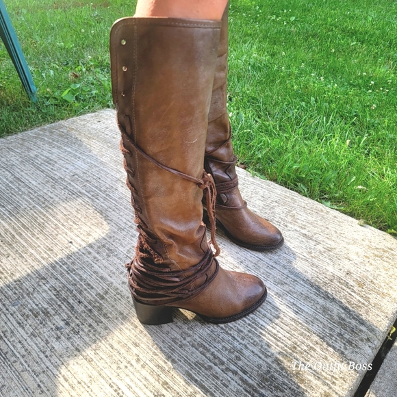 Freebird by Steven Shoes - Freebird Tall Leather Lace-Up Boots